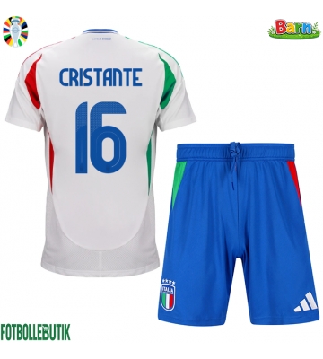 Italien Bryan Cristante #16 Bortaställ Barn EM 2024 Kortärmad (+ Korta byxor)